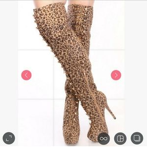 Leopard Knee High Boots